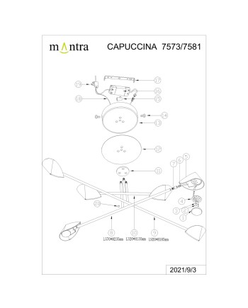 CAPUCCINA * SEMIPLAFÓN LED MEDIANO 40W